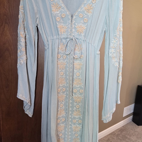Free People Light Blue Embroidered High Low Dress - Picture 3 of 10